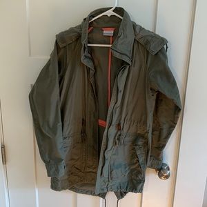 Columbia utility jacket with cute pink internal seams.